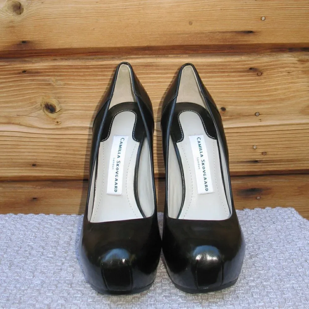 Camilla Skovgaard Womens 8.5 Black Stiletto Platform Heels